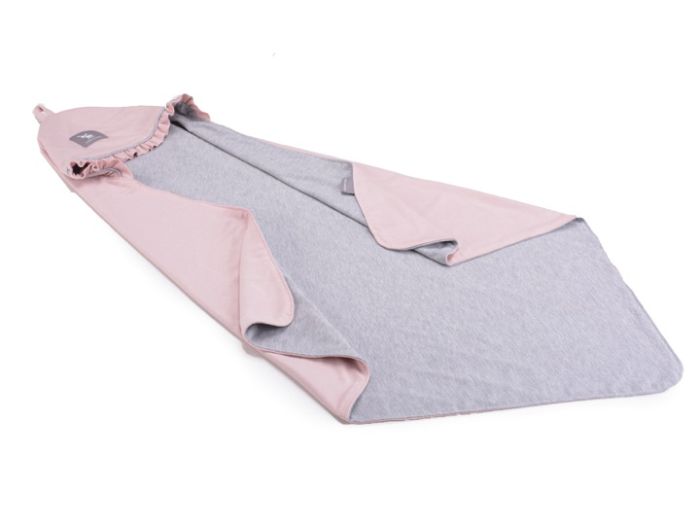 Літня ковдра з капюшоном Cottonmoose KSK 415/113/49 powder pink cotton jersey melange cotton jersey (рожева)