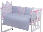 Дитяча постільна білизна Babyroom Classic Bortiki-01 (6 елементів) рожевий-білий-сірий (кекси)