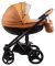 Коляска 2 в 1 Adamex Monte Deluxe Carbon шкіра 100% D104 рудий-карамель-білий