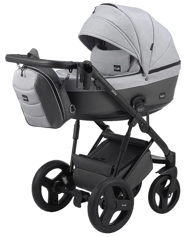 Коляска 2 в 1 Bair Play Plus Soft BPS-218 сірий - графіт (шкіра)