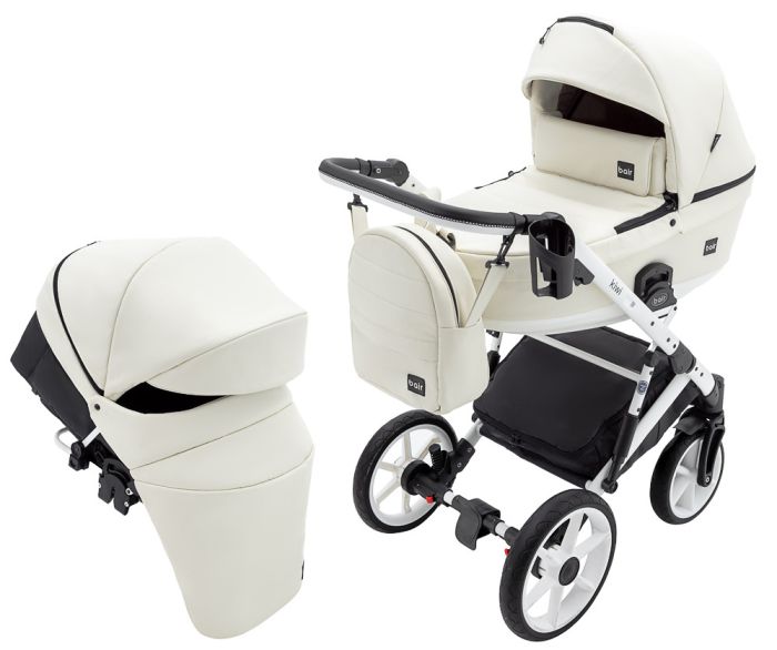 Коляска 2 в 1 Bair Kiwi White ECO BKW-24 слоновая кость