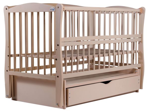 Ліжко Babyroom Еліт різьблення маятник, ящик, відкидний бік DER-7 бук слонова кістка