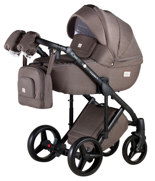 Коляска 2 в 1 Adamex Luciano jeans Q6 капучіно