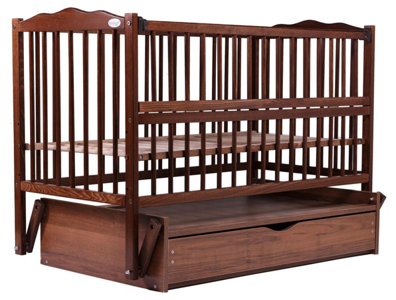 Кровать Babyroom Радуга маятник, ящик, откидной бок DVMYO-3  бук орех