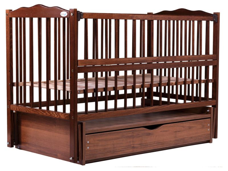 Кровать Babyroom Радуга маятник, ящик, откидной бок DVMYO-3  бук орех