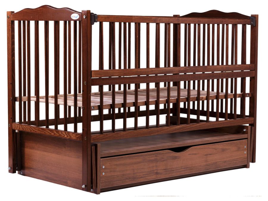 Кровать Babyroom Радуга маятник, ящик, откидной бок DVMYO-3  бук орех