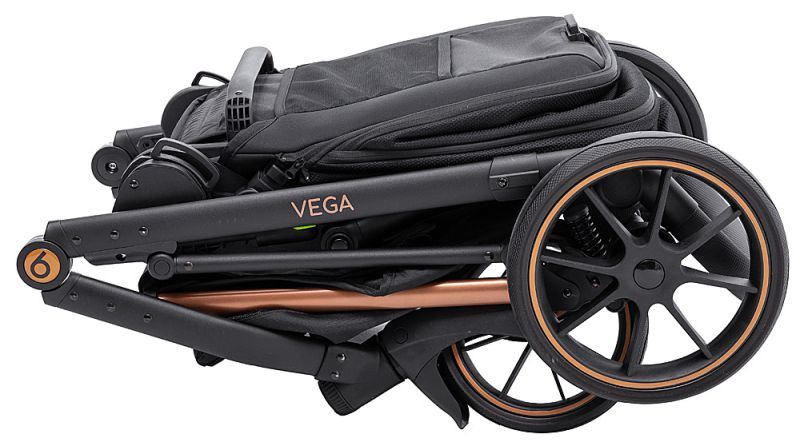 Коляска 2 в 1 Bair Vega Soft VSM-05 black magma чорний