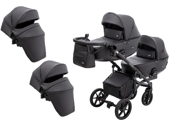 Коляска 2 в 1 для двійні Bair Kiwi DUO ECO BKD-15 чорний Коляска 2 в 1 для двійні Bair Kiwi DUO ECO BKD-15 чорний