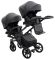 Коляска 2 в 1 для двойни Bair Kiwi DUO ECO BKD-15 черный