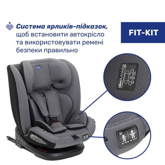 Автокресло Chicco Mokita i-Size, группа 1/2/3 Grey