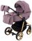 Коляска 2 в 1 Adamex Sierra Polar (Gold) кожа 100% SR332A сиреневый - сиреневый (перфорация)
