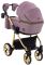 Коляска 2 в 1 Adamex Sierra Polar (Gold) кожа 100% SR332A сиреневый - сиреневый (перфорация)