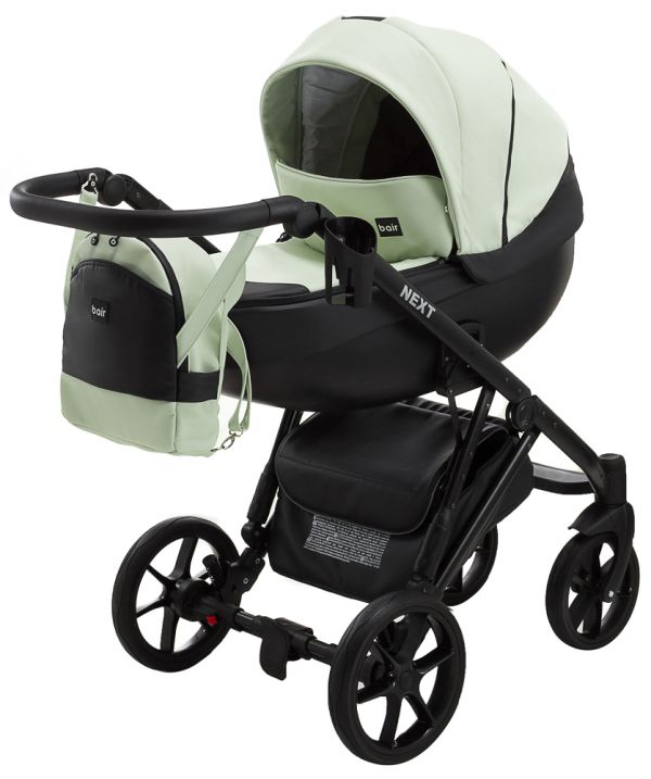 Коляска 2 в 1 Bair Next шкіра 100% 26 м'ята