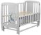 Кровать Babyroom Жирафик маятник, откидной бок DJMO-02  бук серый