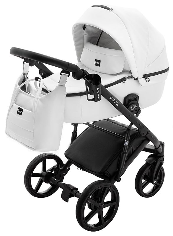 Коляска 2 в 1 Bair Marcel шкіра 100% BM-51 білий