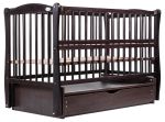 Кровать Babyroom Елит резьба маятник, ящик, откидной бок DER-7  бук венге