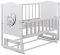 Кровать Babyroom Тедди Т-02 фигурное быльце, маятник, откидной бок  белый