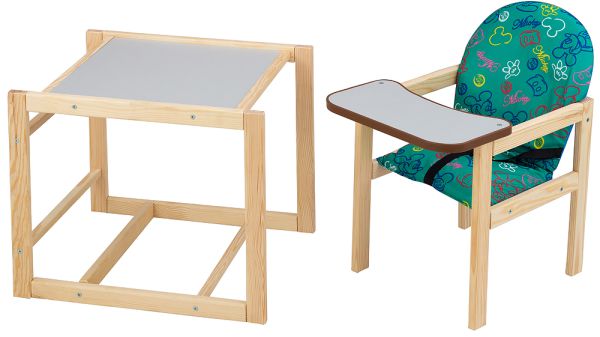 Стільчик-трансформер Наталка Зайчик люкс eko зелений (mickey mouse)