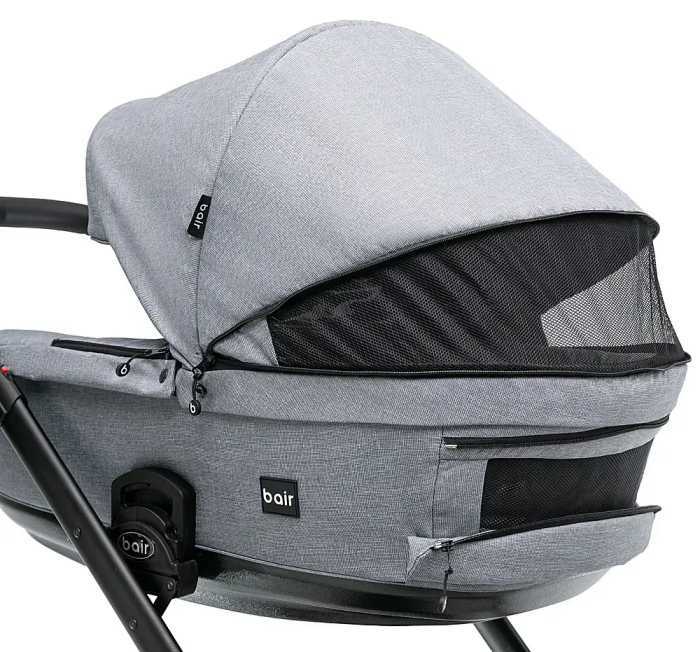 Коляска 2 в 1 для двійні Bair Kiwi DUO Soft BKP-218 сірий