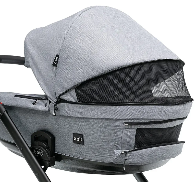 Коляска 2 в 1 для двійні Bair Kiwi DUO Soft BKP-218 сірий