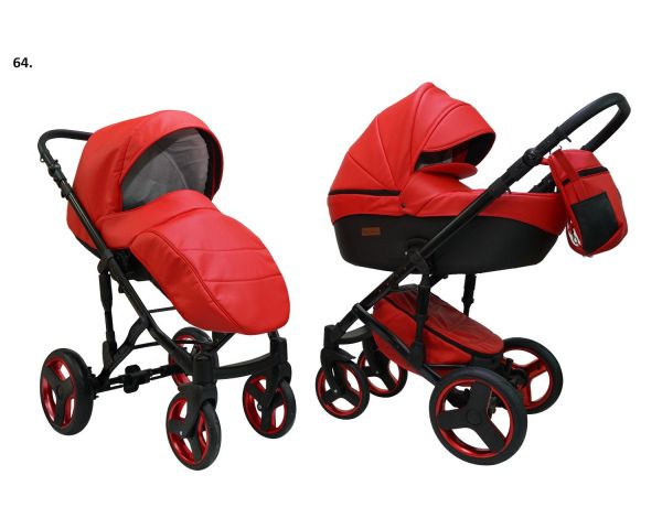 Коляска 2 в 1 Mikrus Onyx 64 червоний+чорний