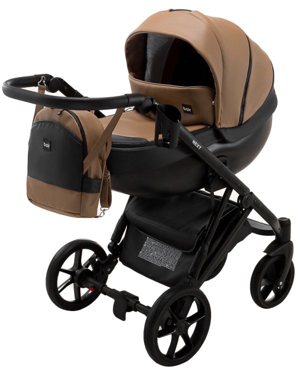 Коляска 2 в 1 Bair Next шкіра 100% 38 карамель