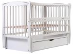 Кровать Babyroom Елит маятник, ящик, откидной бок DEMYO-5  бук белый
