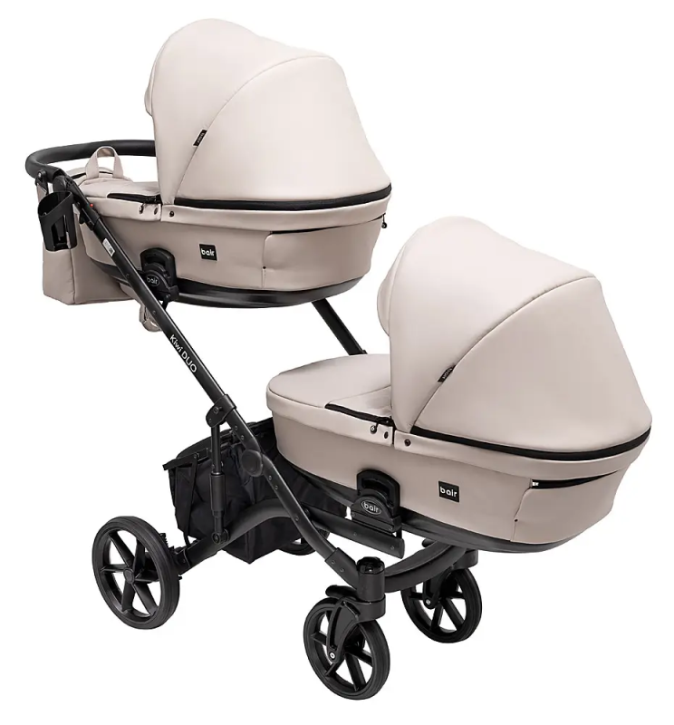 Коляска 2 в 1 для двійні Bair Kiwi DUO ECO BKD-33-1 капучино