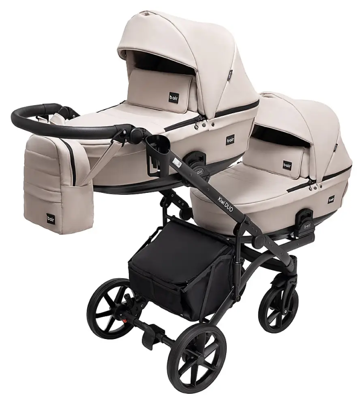 Коляска 2 в 1 для двійні Bair Kiwi DUO ECO BKD-33-1 капучино