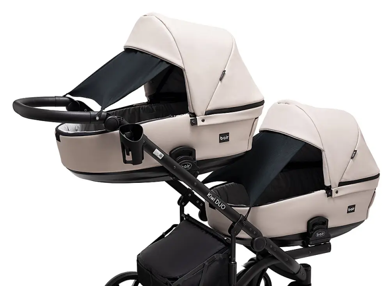 Коляска 2 в 1 для двійні Bair Kiwi DUO ECO BKD-33-1 капучино