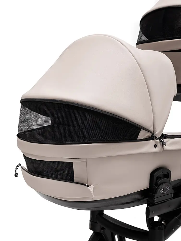 Коляска 2 в 1 для двійні Bair Kiwi DUO ECO BKD-33-1 капучино