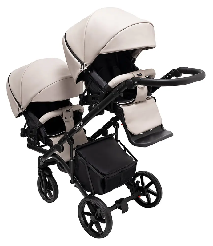 Коляска 2 в 1 для двійні Bair Kiwi DUO ECO BKD-33-1 капучино