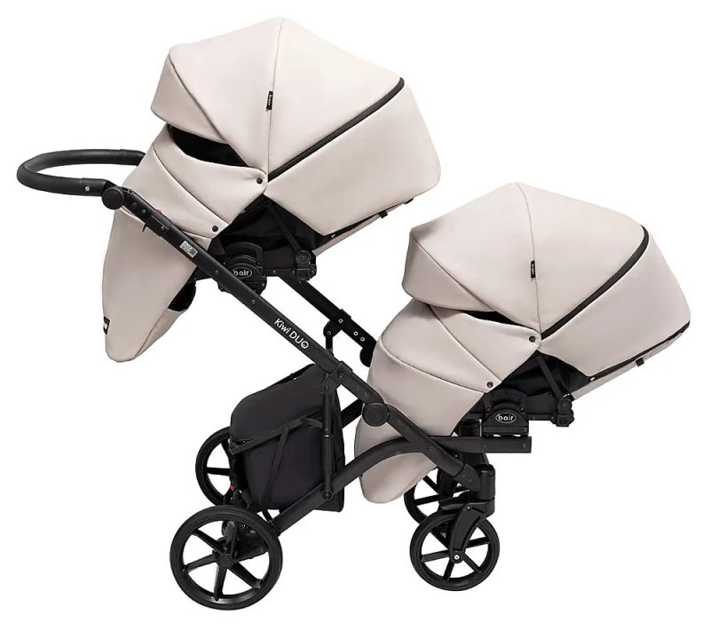 Коляска 2 в 1 для двійні Bair Kiwi DUO ECO BKD-33-1 капучино