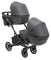 Коляска 2 в 1 для двійні Bair Kiwi DUO Soft BKS-219 графіт