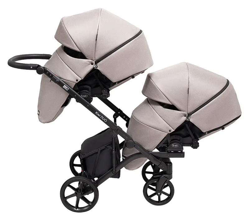 Коляска 2 в 1 для двійні Bair Kiwi DUO Soft BKD-455 капучино