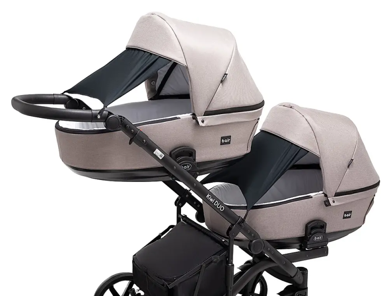 Коляска 2 в 1 для двійні Bair Kiwi DUO Soft BKD-455 капучино