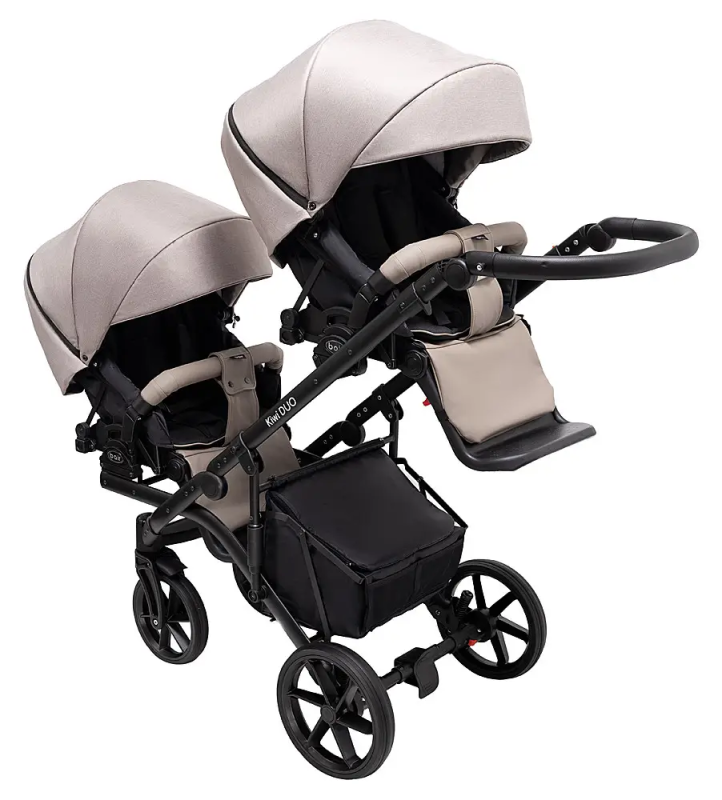 Коляска 2 в 1 для двійні Bair Kiwi DUO Soft BKD-455 капучино
