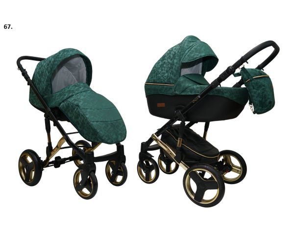 Коляска 2 в 1 Mikrus Onyx 67 зелений смарагд