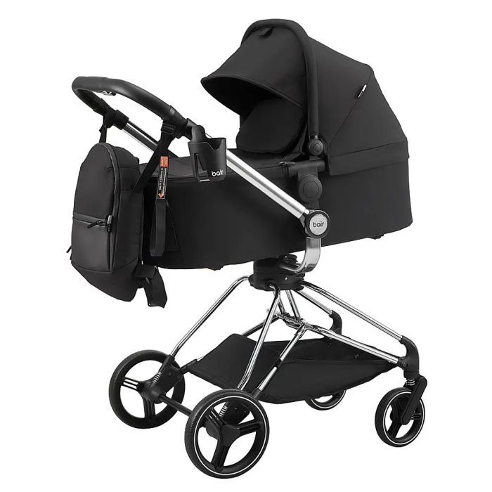 Коляска 2 в 1 Bair Moon Silver Edition MS-01 черный
