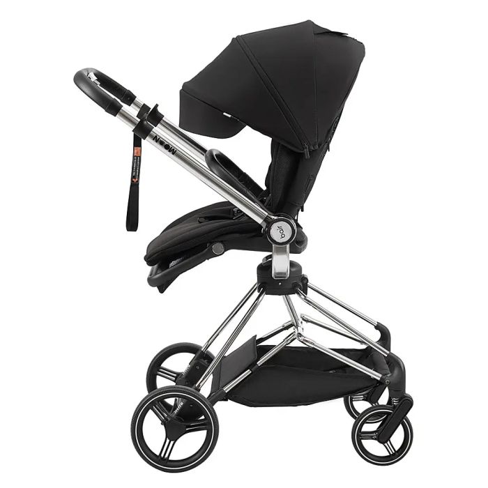 Коляска 2 в 1 Bair Moon Silver Edition MS-01 черный