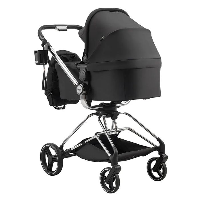 Коляска 2 в 1 Bair Moon Silver Edition MS-01 черный