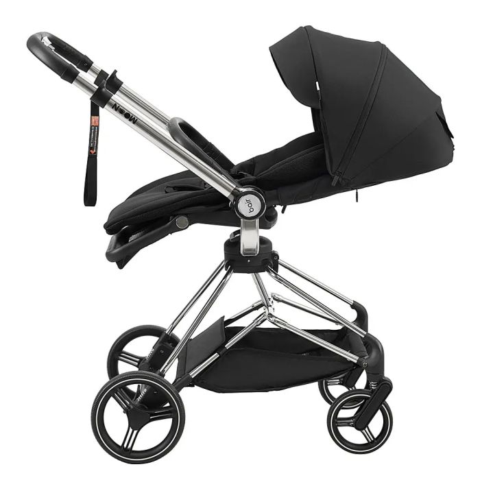 Коляска 2 в 1 Bair Moon Silver Edition MS-01 черный