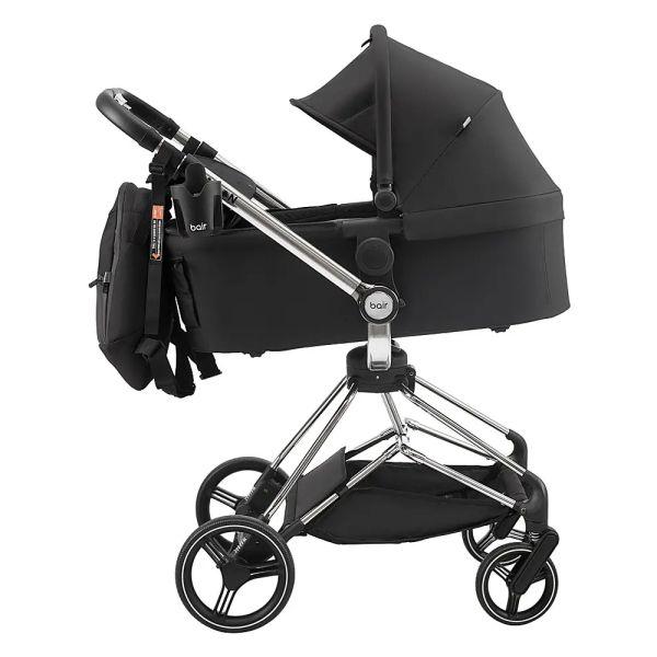 Коляска 2 в 1 Bair Moon Silver Edition MS-01 черный