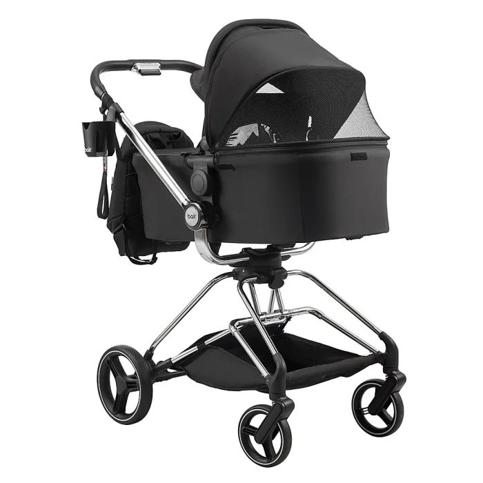 Коляска 2 в 1 Bair Moon Silver Edition MS-01 черный