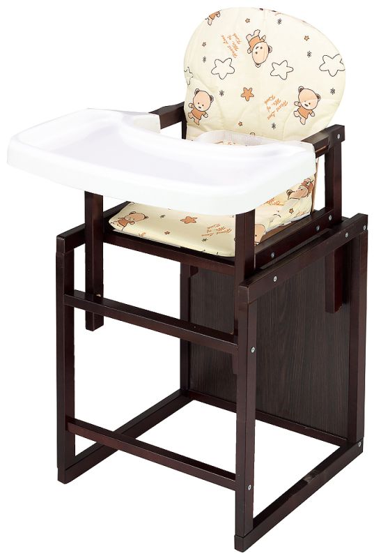 Стульчик- трансформер Babyroom Пони-220 тонированный пластиковая столешница  бежевый (мишки, коричневые звезды)
