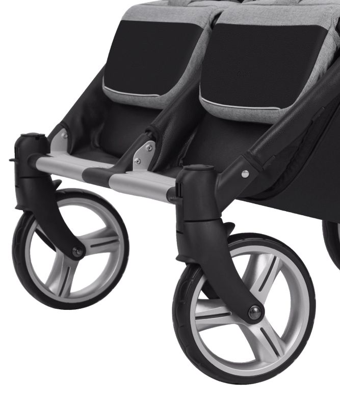 Прогулянкова коляска для двійні CARRELLO Connect CRL-5502 Rock Gray у льоні + дощовик