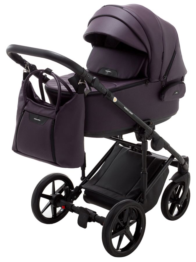 Коляска 2 в 1 Adamex Porto Light ECO кожа 100% SA-14 фиолетовый