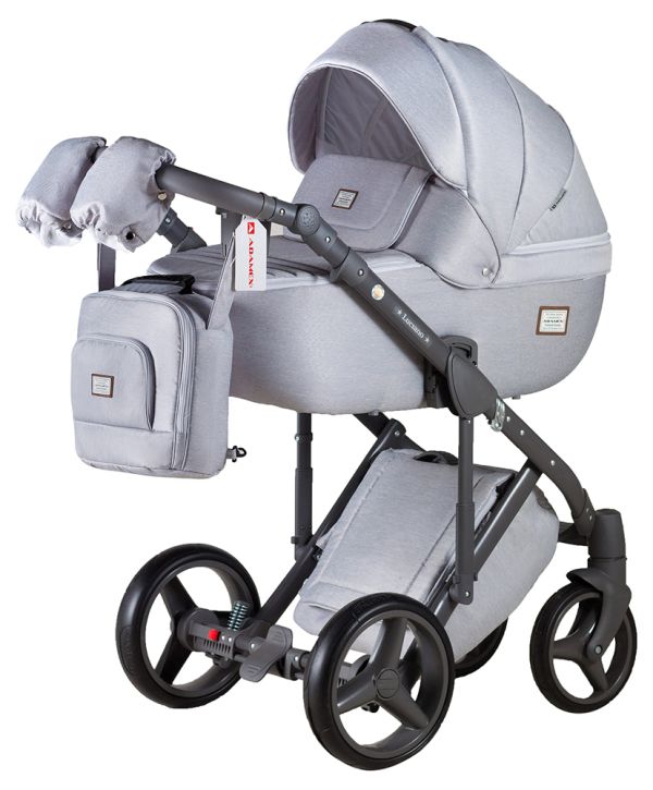 Коляска 2 в 1 Adamex Luciano jeans Q1 світло-сірий