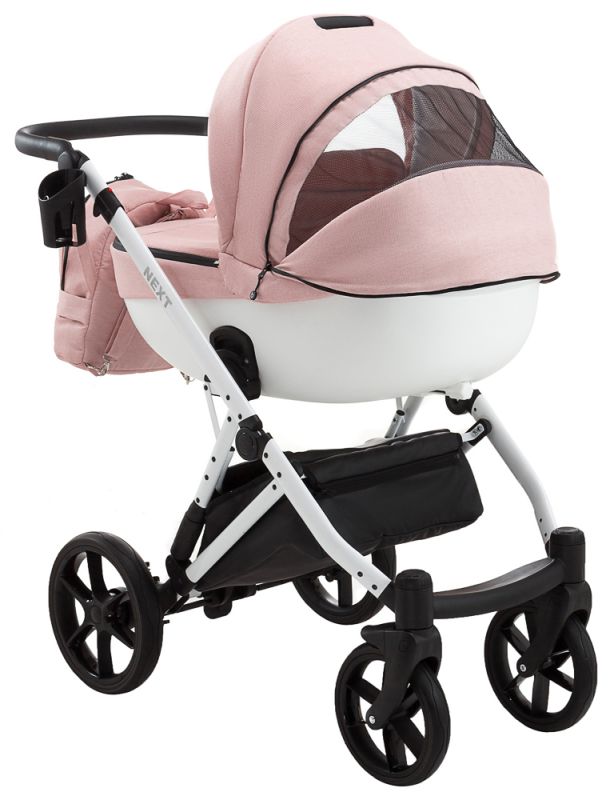 Коляска 2 в 1 Bair Next White Soft 72 светло-розовый