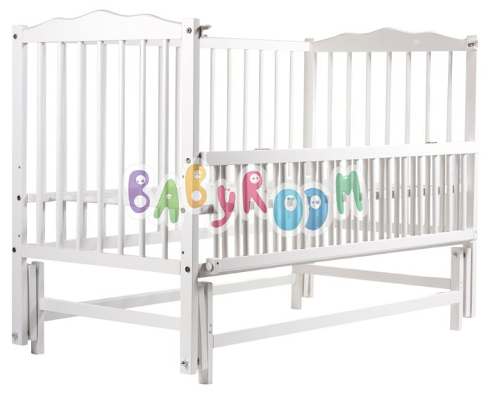 Кровать Babyroom Веселка маятник, откидной бок DVMO-2  бук белый